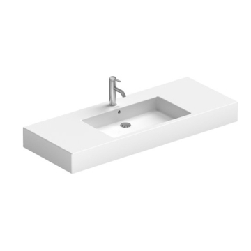 Duravit VERO Furniture Washbasin with Tap Platform, 125 cm, Excluding Pedestal, White