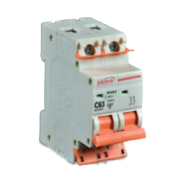 Mora Electrical Miniature Circuit Breaker (MCB) 2 Poles, 6 KA