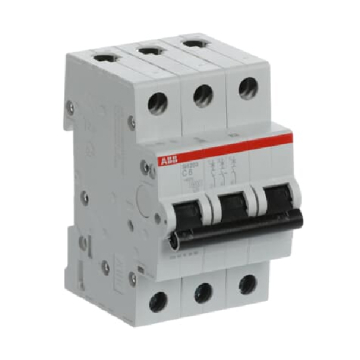 ABB MCB 3 Poles Electrical Circuit Breaker, 6 KA