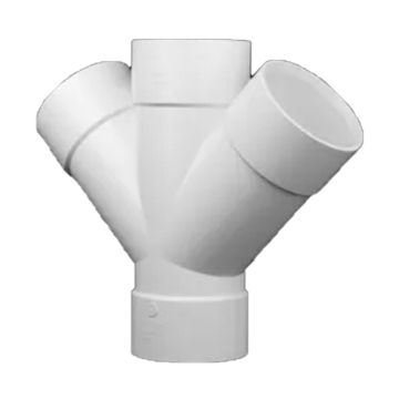 Alsharif Drainage Pipe Double Branch 45°, White