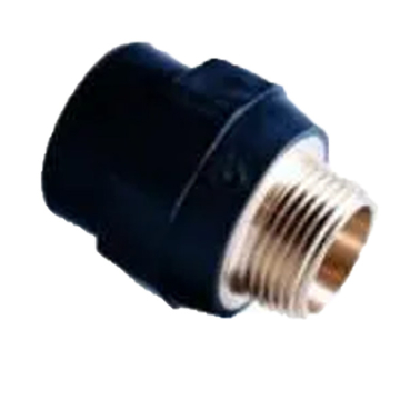 Alsharif Water Supply Pipe Copper Male Adaptor With Brass Insert, Black
