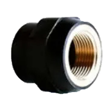 Alsharif Water Supply Pipe Copper Female Adaptor With Brass Insert, Black