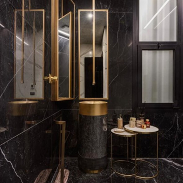 Sinx Cohiba Decorative Basin 40 × 85 cm, Black Granite