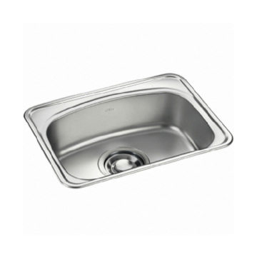Coni silver Inset Stainless Steel Kitchen Sink, 630 × 470 mm 