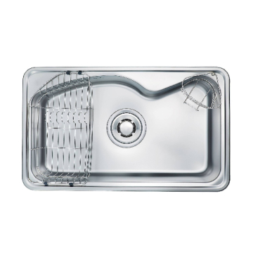 Coni Wave Inset Stainless Steel Kitchen Sink, 860 × 515 mm 