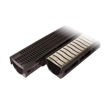 Smart Home Drainage Water Channel With Stainless Steel Cover 304, 1 Meter, Black