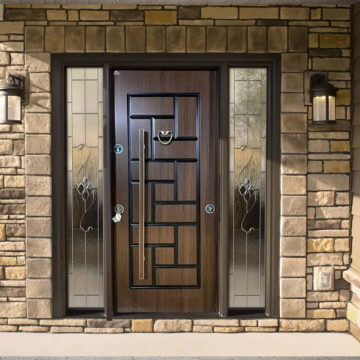 Turkish Armored Door Black Filler, Internal Bar 11 cm Thickness, Brown (MD60)