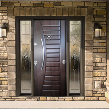 Turkish Armored Door Curvy Handle, 11 cm Thickness, Brown (MD65)