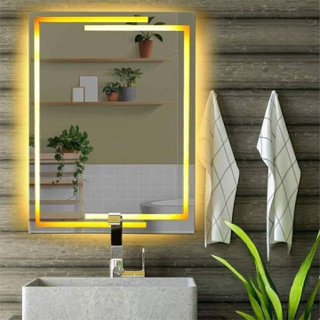 Dr-Greiche LED Mirror 80 × 45 cm 4 mm Thickness, Warm (Yellow)
