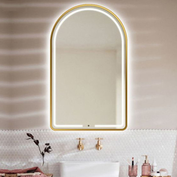 Dr-Greiche Touch Mirror 80 × 60 cm 4 mm Thickness, Gold Frame, White