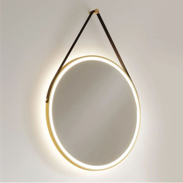Dr-Greiche LED Mirror 60 × 60 cm 4 mm Thickness, Gold Frame, White