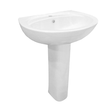 Duravit Golf Floor Pedestal Washbasin with Tap Platform, 55 cm, Including Floor Pedestal, Different Colors