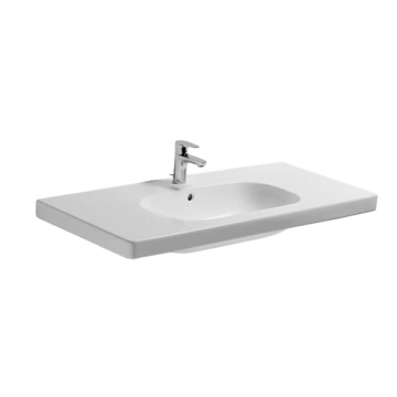 Duravit D-Code Furniture Washbasin with Tap Platform, 105 cm, Excluding Pedestal, White