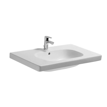 Duravit D-Code Furniture Washbasin with Tap Platform, 85 cm, Excluding Pedestal, White