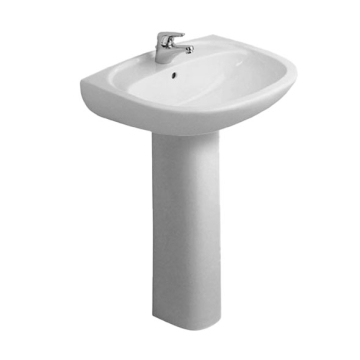 Duravit Duraplus Floor Pedestal Washbasin with Tap Platform, 55 cm, Including Floor Pedestal, Different Colors