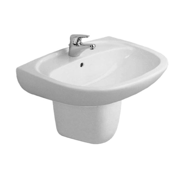 Duravit Duraplus Wall Pedestal Washbasin with Tap Platform, 55 cm, Including Wall Hung Pedestal, Different Colors