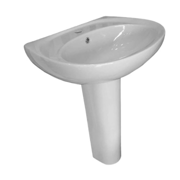 Duravit Echo Floor Pedestal Washbasin with Tap Platform, 60 cm, Including Floor Pedestal, Different Colors