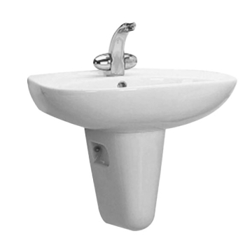 Duravit Echo Wall Pedestal Washbasin with Tap Platform, 60 cm, Including Wall Hung Pedestal, Different Colors