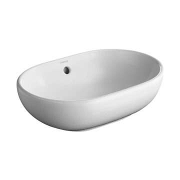 Duravit FOSTER Over Counter Washbasin without Tap Platform, 50 cm, Excluding Pedestal, White