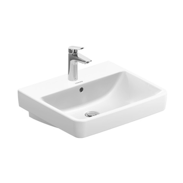 Duravit NO 1 Furniture Washbasin with Tap Platform, 55 × 46 cm, Excluding Pedestal, White