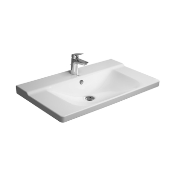 Duravit P3 Comfort Furniture Washbasin with Tap Platform, 85 cm, Excluding Pedestal, White