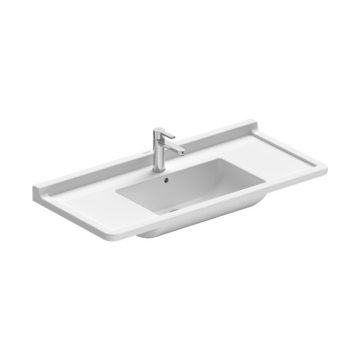 Duravit STARCK 3 Furniture Washbasin with Tap Platform, 105 cm, Excluding Pedestal, Different Colors