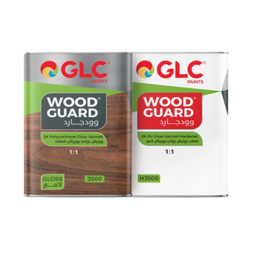 GLC Woodguard P.U 3500 Water-based Varnish Glossy 3.475 Kg, Transparent