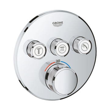 Grohe Grohtherm Smartcontrol Bath & Shower Mixer with 3 Valves, Chrome