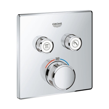Grohe Grohtherm Smartcontrol Bath & Shower Mixer with 2 Valves, Chrome
