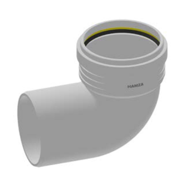 Hamza Elbow 87.5°, PP, White 