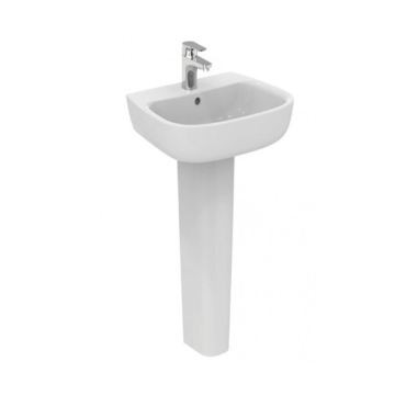 Ideal Standard New Esedra Floor Pedestal Washbasin with Tap Platform, 55 cm, White