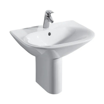 Ideal Standard Tonic Wall Pedestal Washbasin with Tap Platform, 60 cm, Different Colors