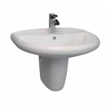 Ideal Standard Manta Wall Pedestal Washbasin with Tap Platform, 62 cm, Different Colors