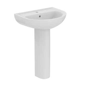 Ideal Standard Space Floor Pedestal Washbasin with Tap Platform, 60 cm, Different Colors
