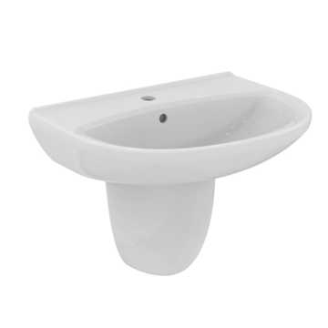 Ideal Standard Space Wall Pedestal Washbasin with Tap Platform, 60 cm, Different Colors