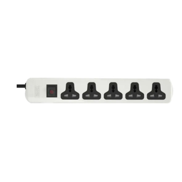 iLock Basic MK Power Strip 5 Outlets 2 Meters, White