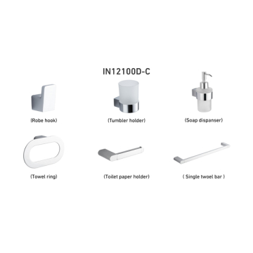 Infinity Bathroom Accessories Set of 6 Pieces, Chrome