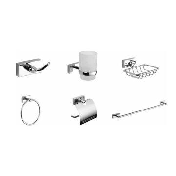 Infinity Bathroom Accessories Set of 6 Pieces, Chrome