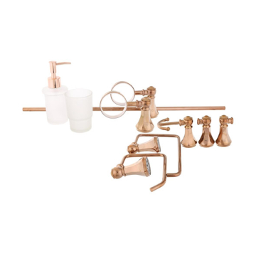 Infinity Bathroom Accessories Set of 6 Pieces, Rose Gold