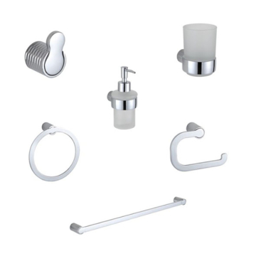 Infinity Bathroom Accessories Set of 6 Pieces, Chrome