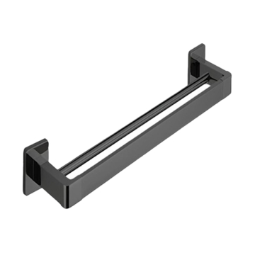 Infinity Double Towel Holder, Matte Black