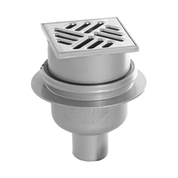 Kessel Drainage Drain with vertical outlet 107, Chrome