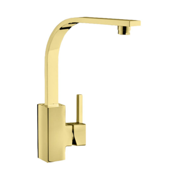 Kludi Rak Profile Sink Mixer with Swivel Spout, Gold