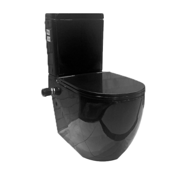 Lecico Matrix Close Coupled Toilet with Douche Wall P Outlet, Including Soft Close Seat & Cover and Tank, Black