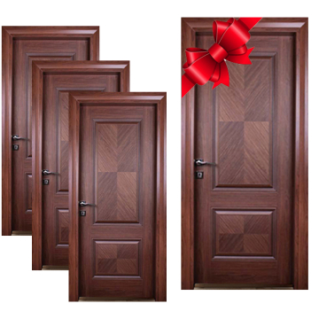 Barry Wood Melamin Internal Door , Dark Brown ( 3 Doors 90 cm + 1 Door 80 cm )