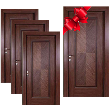 Barry Wood Melamin Internal Door , Dark Brown ( 3 Doors 90 cm + 1 Door 80 cm )