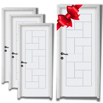 Barry Wood PVC Internal Door , White ( 3 Doors 90 cm + 1 Door 80 cm )