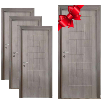Barry Wood PVC Internal Door , Grey ( 3 Doors 90 cm + 1 Door 80 cm )