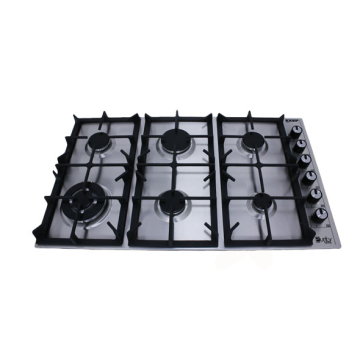 Purity Built-in Gas Hob 90 cm, 6 Burners Heavy Duty Grids, Stainless