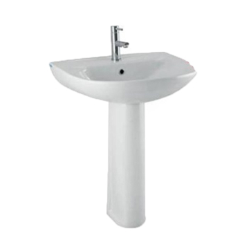 Remas Barcelona Floor Pedestal Washbasin With Tap Platform, 55 Cm, White